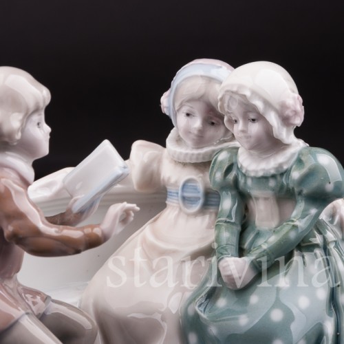 Редкая статуэтка из фарфора Дети с книгой, Galluba & Hofmann, Германия, 1905-37 гг.
