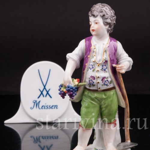 Фигурка из фарфора Мальчик с мотыгой, Meissen, Германия, 1961 г.