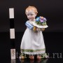 Фигурка из фарфора Девочка с букетом, миниатюра, E. A. Muller, Германия, кон. 19, нач. 20 вв.