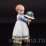 Фигурка из фарфора Девочка с букетом, миниатюра, E. A. Muller, Германия, кон. 19, нач. 20 вв.
