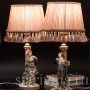 Две фарфоровые лампы Галантная пара, Volkstedt, Германия, кон. 19, нач. 20 вв.