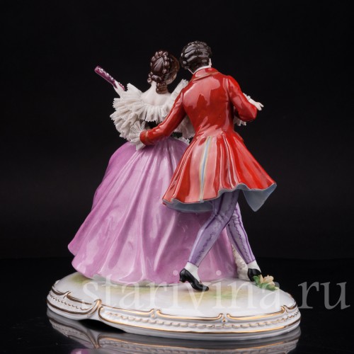 Антикварная статуэтка Пара на прогулке, Muller & Co, Германия, перв. пол 20 в.