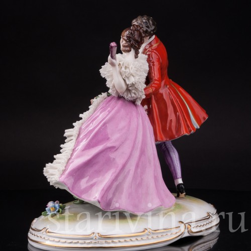 Антикварная статуэтка Пара на прогулке, Muller & Co, Германия, перв. пол 20 в.