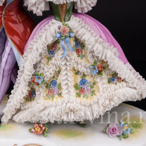 Антикварная статуэтка Пара на прогулке, Muller & Co, Германия, перв. пол 20 в.