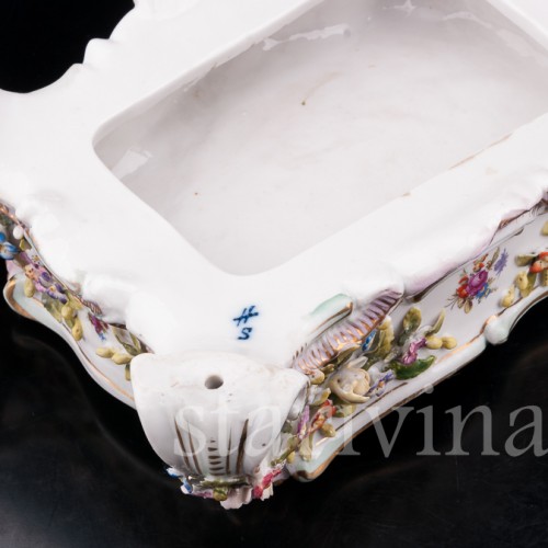 Антикварные фарфоровые часы Времена Года, Sitzendorf, Германия, 19 век.