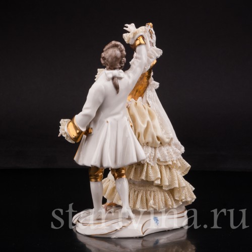 Фарфоровая статуэтка Танцующая пара, кружевная, Ackermann & Fritze, Германия, перв. пол. 20 в.