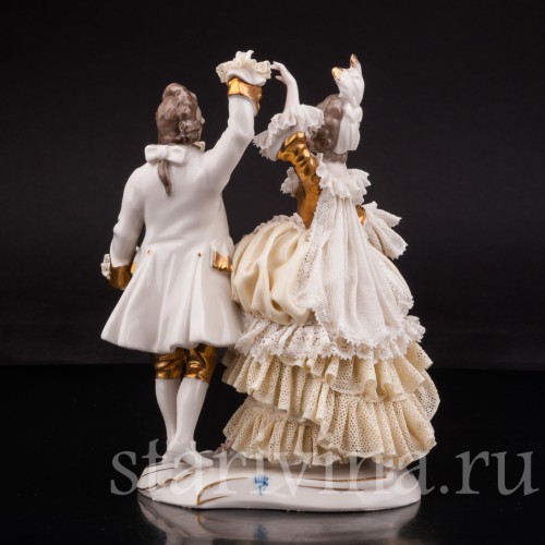 Фарфоровая статуэтка Танцующая пара, кружевная, Ackermann & Fritze, Германия, перв. пол. 20 в.