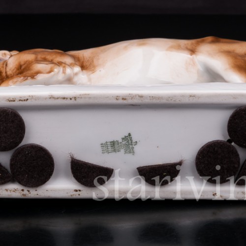 Фигурка животного из фарфора Зубр, Zsolnay, Венгрия, 1890-1950 гг.