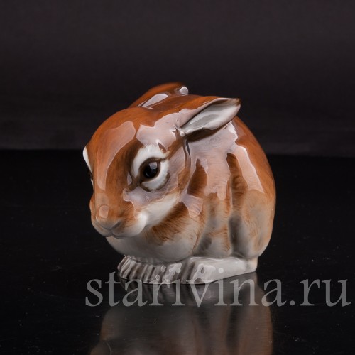 Фигурка из фарфора Сидящий кролик, Hutschenreuther, Германия, 1970 г.