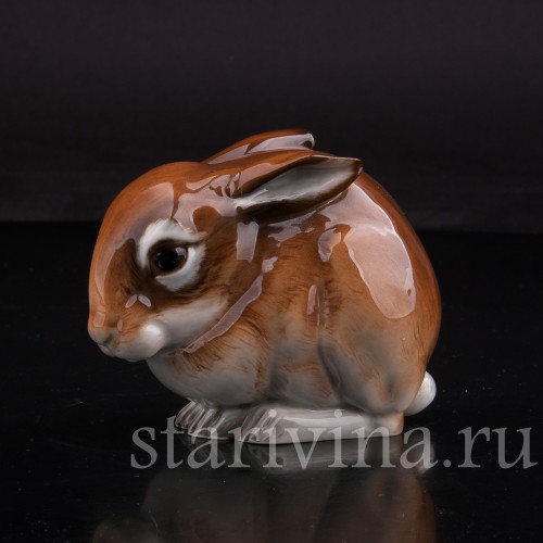 Фигурка из фарфора Сидящий кролик, Hutschenreuther, Германия, 1970 г.