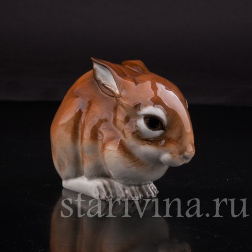 Фигурка из фарфора Сидящий кролик, Hutschenreuther, Германия, 1970 г.