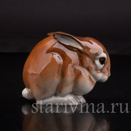 Фигурка из фарфора Сидящий кролик, Hutschenreuther, Германия, 1970 г.