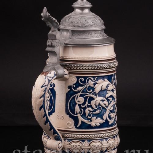 Антикварная пивная кружка "В кругу друзей", 1 л, Marzi & Remy, Германия, кон. 19 - нач. 20 вв.