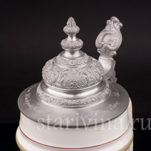 Антикварная пивная кружка После охоты, 1 л, Германия, кон. 19 - нач. 20 вв.