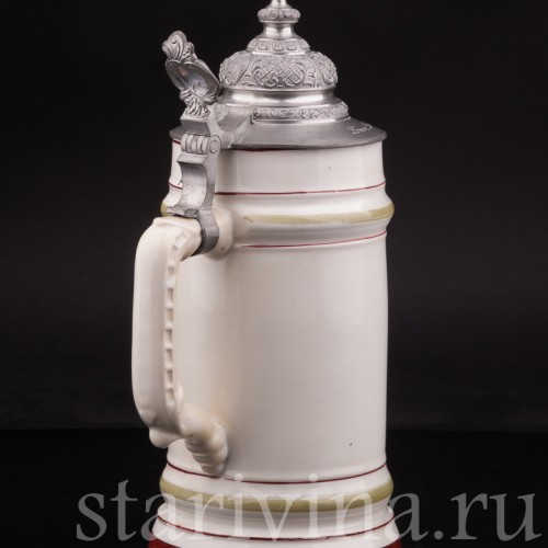 Антикварная пивная кружка После охоты, 1 л, Германия, кон. 19 - нач. 20 вв.