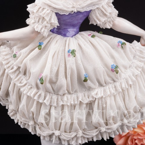 Фарфоровая статуэтка Балерина, кружевная Volkstedt, Германия, нач. 20 в.