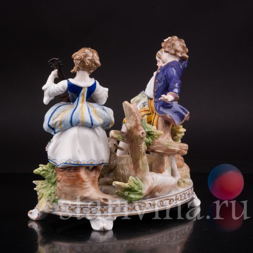Фарфоровая композиция Деревенские танцы E. A. Muller, Германия, кон. 19, нач. 20 вв.