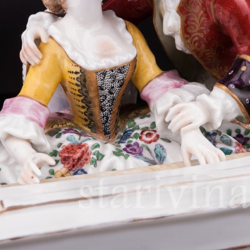 Фарфоровая статуэтка Пара у клавесина, Dressel, Kister & Co, Германия, 1907-20 гг.