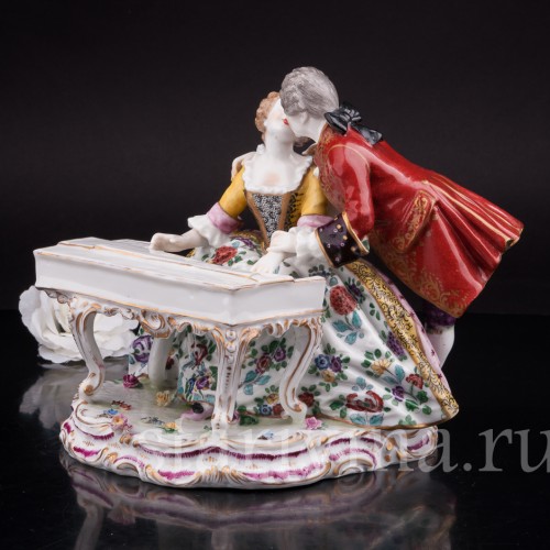Фарфоровая статуэтка Пара у клавесина, Dressel, Kister & Co, Германия, 1907-20 гг.
