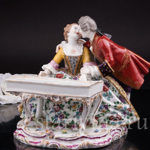 Фарфоровая статуэтка Пара у клавесина, Dressel, Kister & Co, Германия, 1907-20 гг.