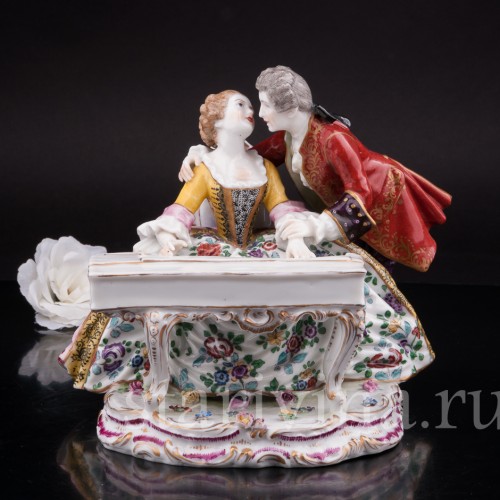 Фарфоровая статуэтка Пара у клавесина, Dressel, Kister & Co, Германия, 1907-20 гг.