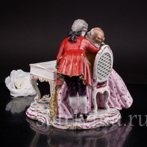 Фарфоровая статуэтка Пара у клавесина, Dressel, Kister & Co, Германия, 1907-20 гг.