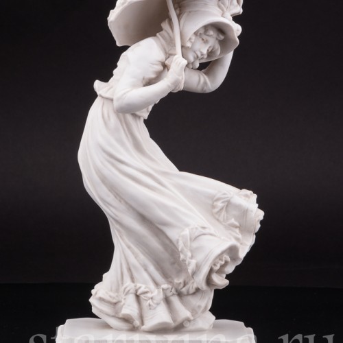 Фарфоровая статуэтка Девушка с зонтиком, аллегория осени Karl Ens, Германия, 1900 гг.