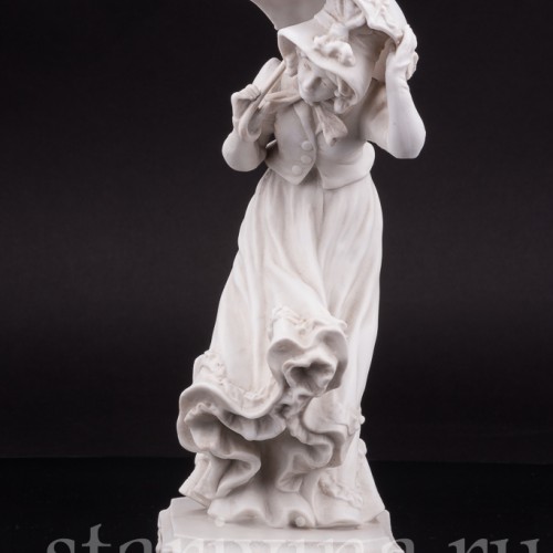 Фарфоровая статуэтка Девушка с зонтиком, аллегория осени Karl Ens, Германия, 1900 гг.