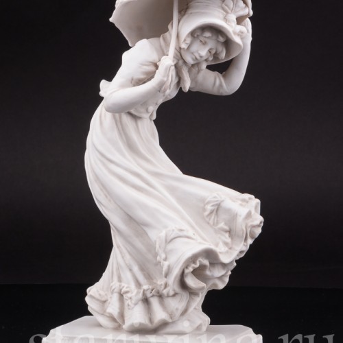 Фарфоровая статуэтка Девушка с зонтиком, аллегория осени Karl Ens, Германия, 1900 гг.