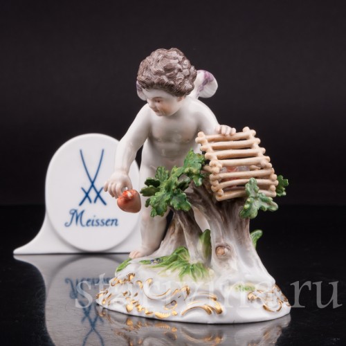 Фарфоровая статуэтка Амур, ловящий сердца, Meissen, Германия, сер. 19 - нач. 20 вв.