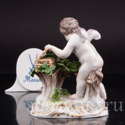 Фарфоровая статуэтка Амур, ловящий сердца, Meissen, Германия, сер. 19 - нач. 20 вв.
