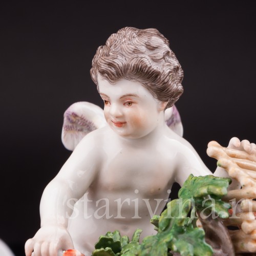 Фарфоровая статуэтка Амур, ловящий сердца, Meissen, Германия, сер. 19 - нач. 20 вв.