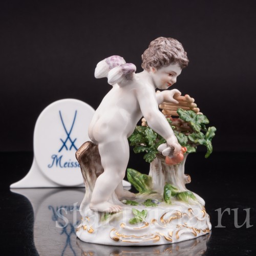 Фарфоровая статуэтка Амур, ловящий сердца, Meissen, Германия, сер. 19 - нач. 20 вв.