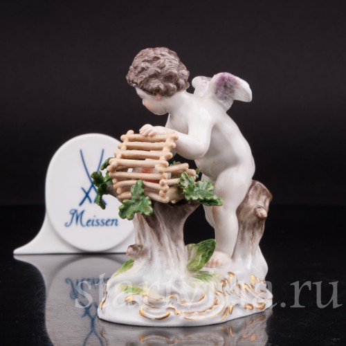 Фарфоровая статуэтка Амур, ловящий сердца, Meissen, Германия, сер. 19 - нач. 20 вв.
