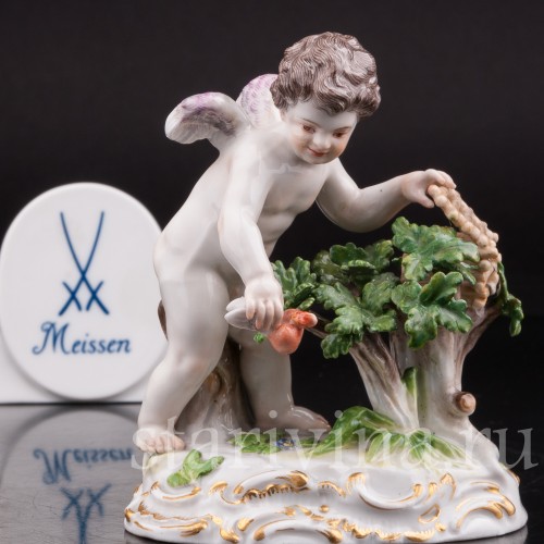 Фарфоровая статуэтка Амур, ловящий сердца, Meissen, Германия, сер. 19 - нач. 20 вв.