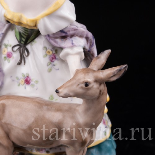 Антикварная статуэтка Девушка с ланью Karl Ens, Германия, 1920-30 гг.