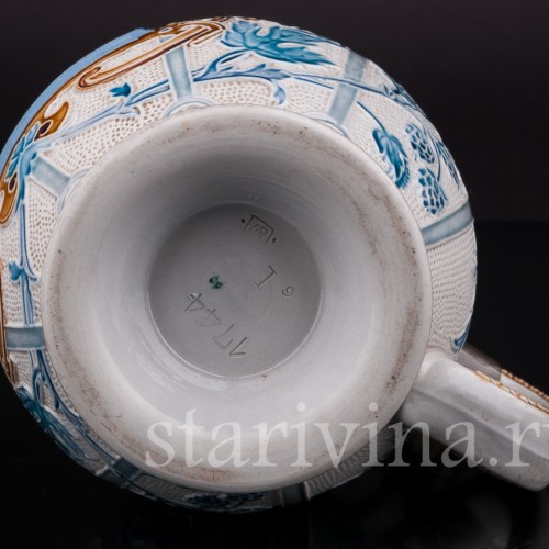 Антикварная пивная кружка "До дна!" Villeroy & Boch, Германия, 1887 г.