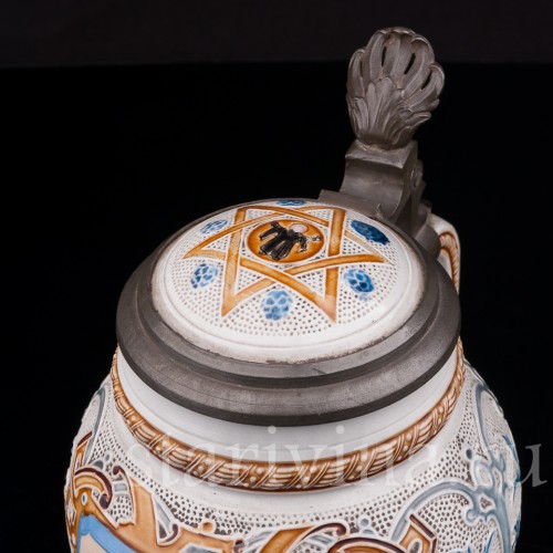 Старинная пивная кружка "До дна", 1/2 л, Villeroy & Boch, Германия, 1887 г.