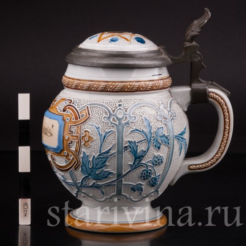 Старинная пивная кружка "До дна", 1/2 л, Villeroy & Boch, Германия, 1887 г.