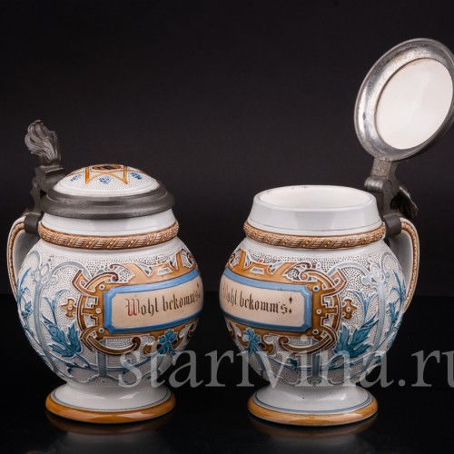 Старинная пивная кружка "До дна", 1/2 л, Villeroy & Boch, Германия, 1887 г.