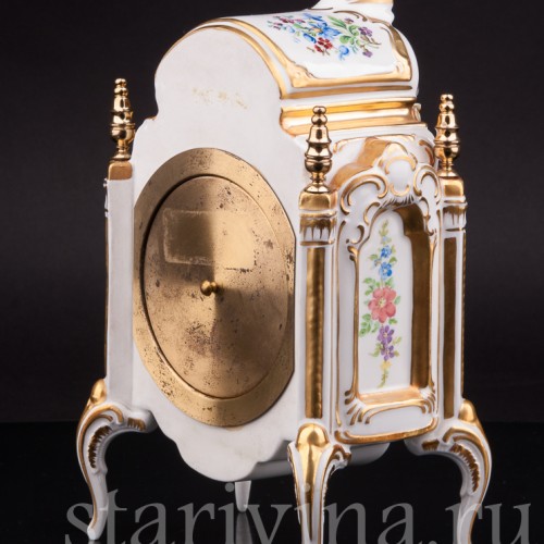Фарфоровые часы Цветы, Hoffner & Co, Германия, 1960 гг.