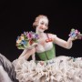 Антикварная статуэтка девушки Наездница, кружевная, Muller & Co, Германия, нач. 20 в.
