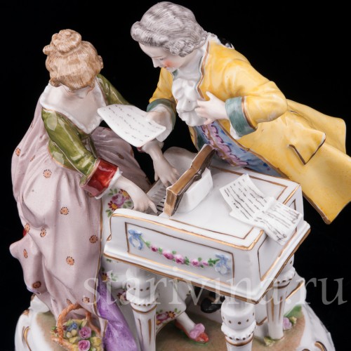 Фарфоровая композиция Пара у клавикорда, E. A. Muller, Германия, кон. 19 - нач. 20 вв.