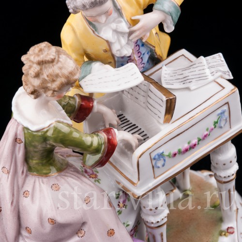 Фарфоровая композиция Пара у клавикорда, E. A. Muller, Германия, кон. 19 - нач. 20 вв.