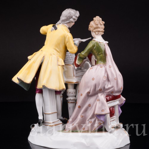 Фарфоровая композиция Пара у клавикорда, E. A. Muller, Германия, кон. 19 - нач. 20 вв.