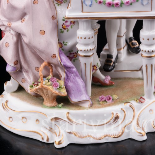 Фарфоровая композиция Пара у клавикорда, E. A. Muller, Германия, кон. 19 - нач. 20 вв.