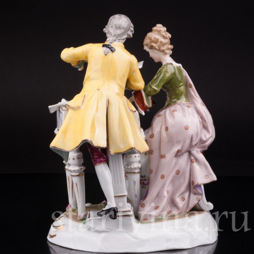 Фарфоровая композиция Пара у клавикорда, E. A. Muller, Германия, кон. 19 - нач. 20 вв.