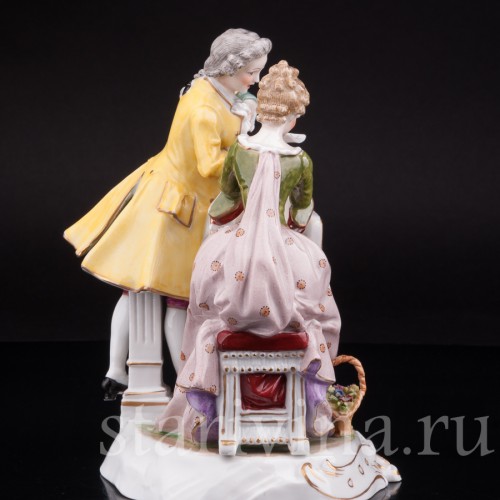 Фарфоровая композиция Пара у клавикорда, E. A. Muller, Германия, кон. 19 - нач. 20 вв.