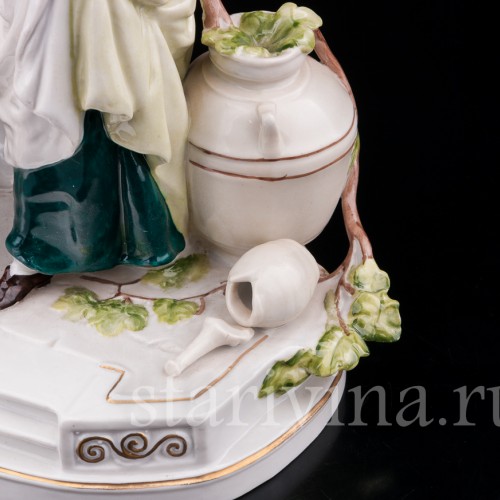 Редкая фарфоровая статуэтка Кавалер и трактирщица, Scheibe-Alsbach, Германия, 1925-72 гг.