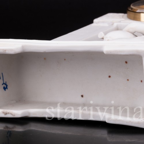 Антикварные часы из бисквита Путти с волынкой, Dressel, Kister & Co, Германия, нач. 20 в.